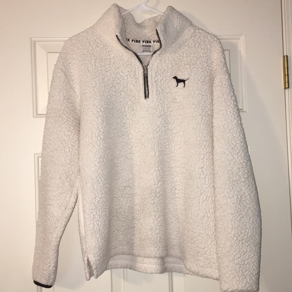 Pink white fuzzy jacket